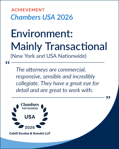 Cahill Continues to Earn Premier Rankings Across Practices and Lawyers in Chambers USA 2026