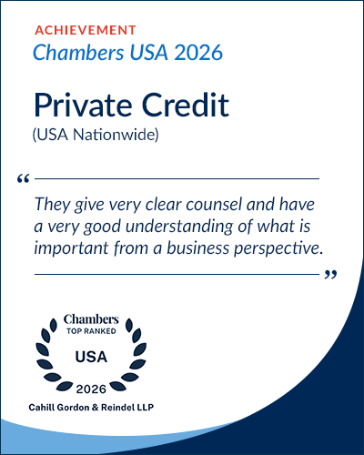 Cahill Continues to Earn Premier Rankings Across Practices and Lawyers in Chambers USA 2026
