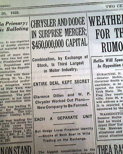 Joseph P. Cotton led the Firm’s efforts in the representation of investment bank Dillon, Read & Co. in the merger of Chrysler and Dodge.